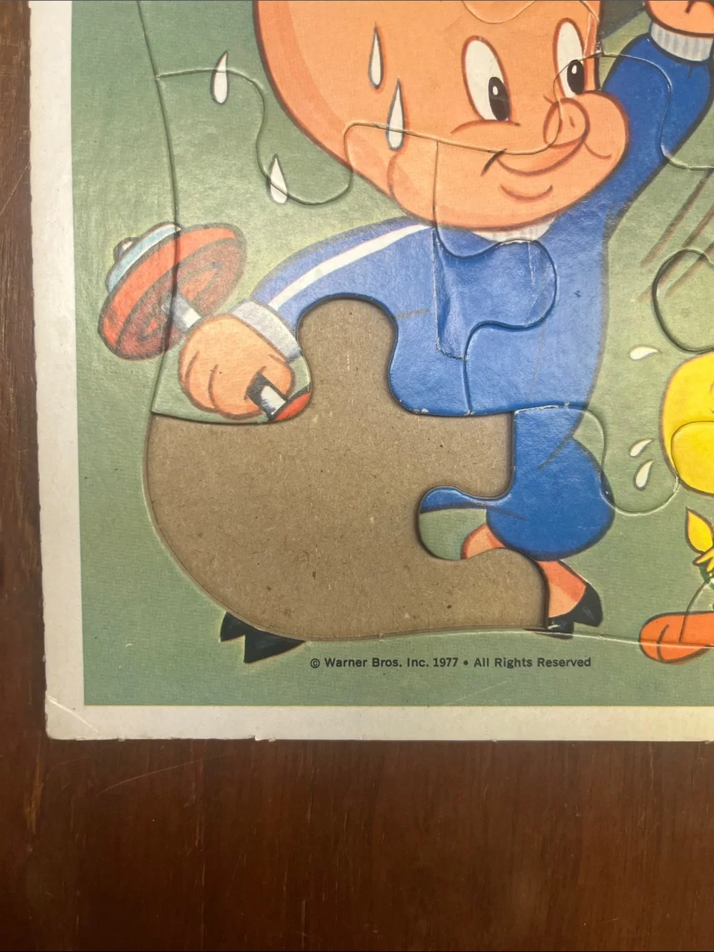 Looney Tunes Framed Tray Puzzle working out vintage